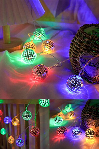 Yu Su Tools Yılbaşı Ağacı ve Oda Süsü İçin Renkli LED Disko topları –Göz Alıc...