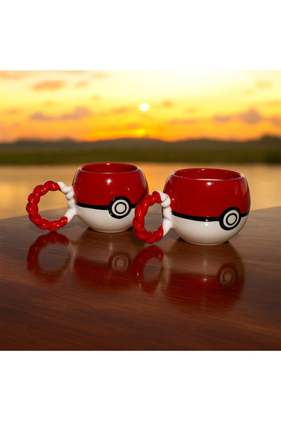 ADEN LİNA ART WORKSHOP Nostalgia Series Hand Made Ceramic Mug with 2 Pieces of Poketops
