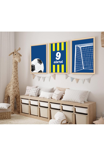 NT Handmade Doğal Ahşap Çerçeveli UV Baskı Kişiye Özel Taraftar Takımlı Duvar...