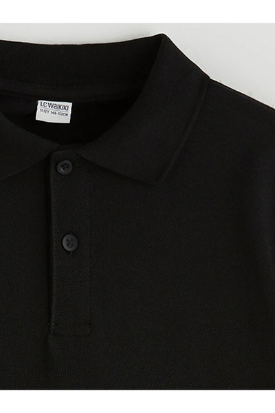 LC Waikiki Black Polo Neck Boy's T-Shirt