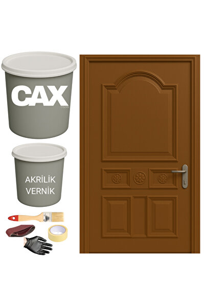 caxcolors METAL-ÇELİK-DÖKÜM VERNİKLİ KAPI AKRİLİK BOYA SETİ 1 LİTRE+500ML AKRİLİK KORUMA VE PARLAKLIK VERNİĞİ