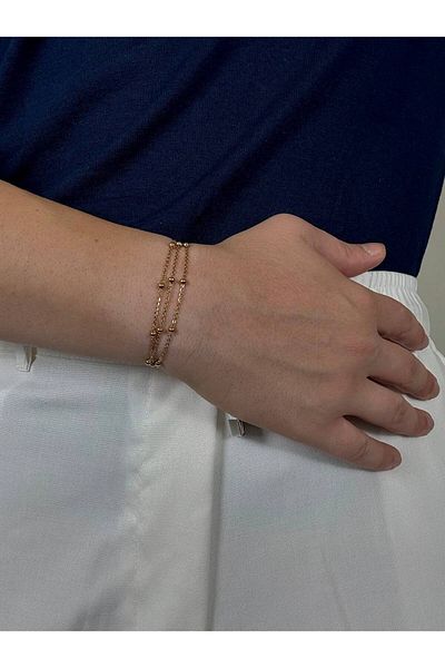 Arvens Gold Men's Triple Chain Bracelet Women's Stainless Steel Color Does Not Fade Unisex Tarnish Steel Bracelet
