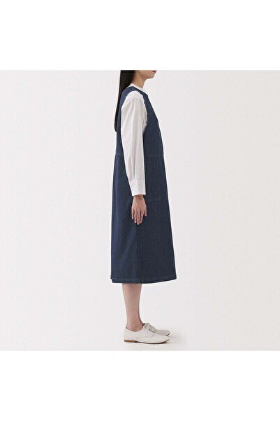 Muji Kapok Blend Denim Jumper Dress
