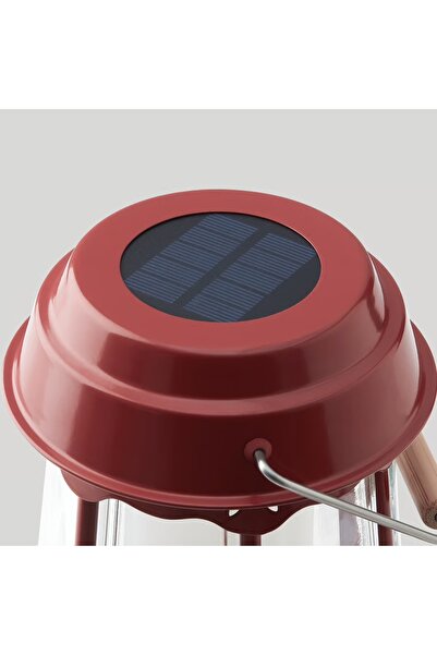 IKEA Solvinden 25 cm Kırmızı Solar Güneş Enerjili Led Masa ve Gece Lambası Fener Lamba