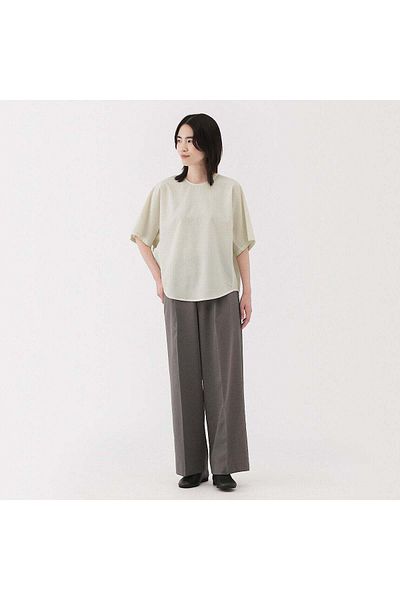 Muji Breathable Seersucker Short Sleeve Blouse