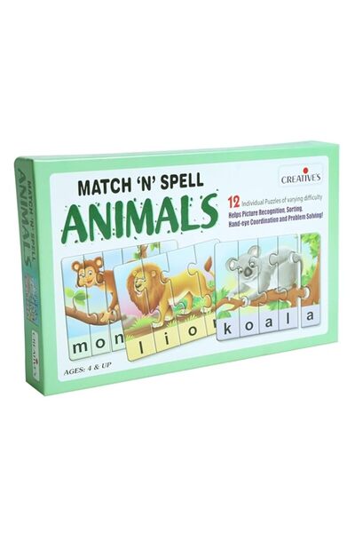Generic Creative's Match N Spell Animals Puzzle | Early Learning Toy | Educational Puzzle | Animals Picture