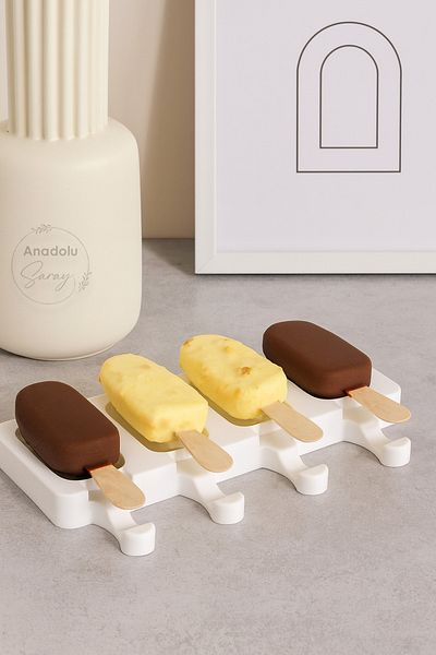 Anadolu Saray Practical 50 Ice Cream Sticks Included Silicone 4-Piece Magnum Ice Cream Mold |   Magnum Mold