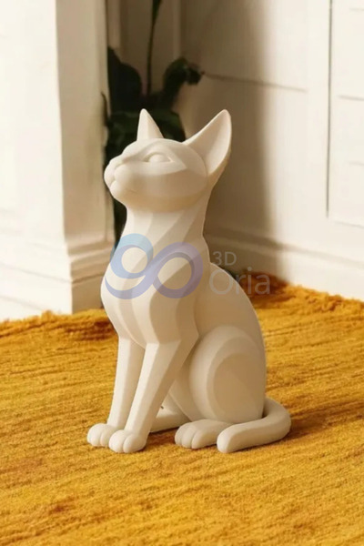 3DOria Şık & Modern Tasarımlı Kedi Biblo & Kusursuz Görünüm 18 cm