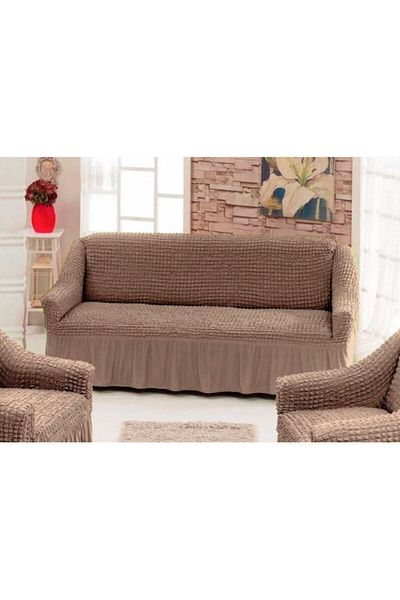 LILY HOME Set 3 Pieces Covers for Sofa and Armchairs - Light Brown