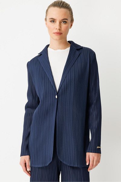 Ghisa Mono Collar Suit Dark Blue