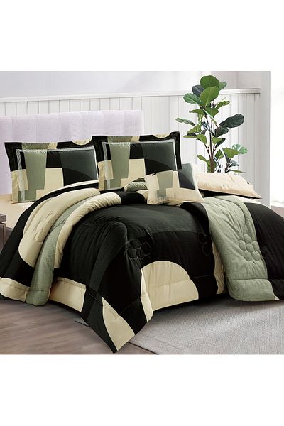 Donetella 4-Piece Digital Print Comforter Set – King Size 250x230 cm, Soft Microfiber Bedding Set.
