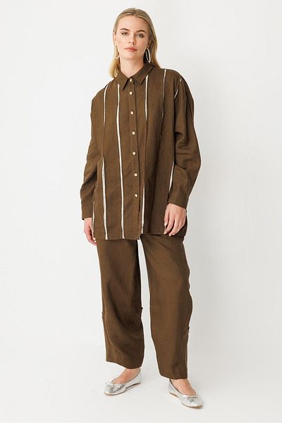 Ghisa Linen Suit Brown