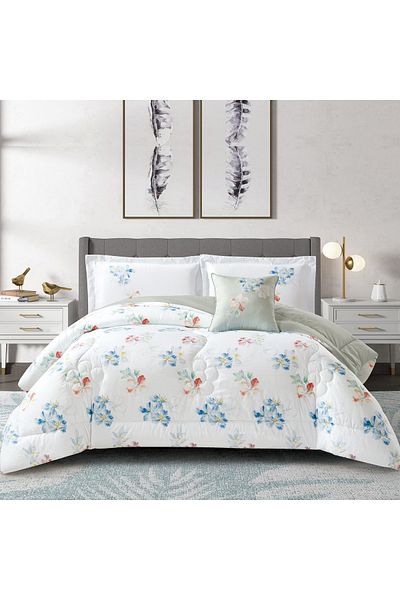 Donetella 4-Piece Digital Print Comforter Set – King Size 250x230 cm, Soft Microfiber Bedding Set.