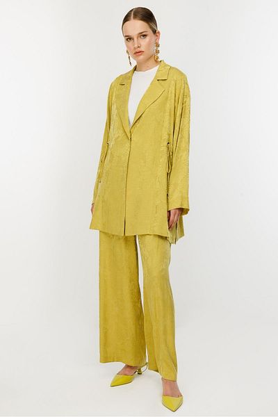 Ghisa Jacquard Woven Suit Safran