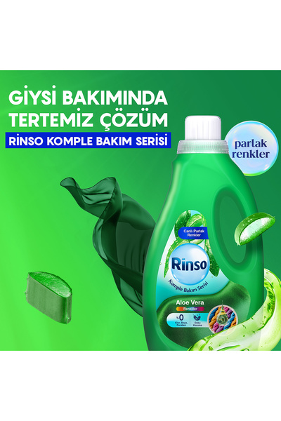 Rinso Sıvı Çamaşır Deterjanı Komple Bakım Serisi Aloe Vera Renkliler İçin 1.5 L x2