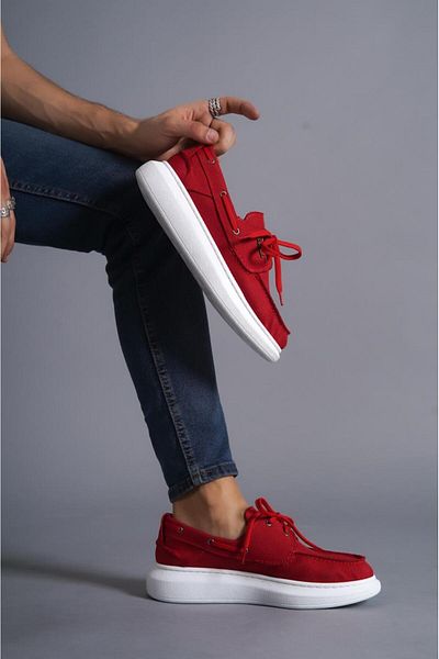 K&A High Sole Seasonal Linen Shoes 009 Red