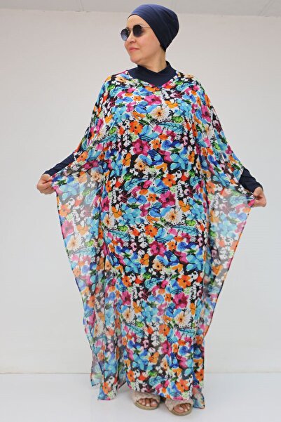 Eslina 1719 Large Size Pareo - Mixed Pattern Blue