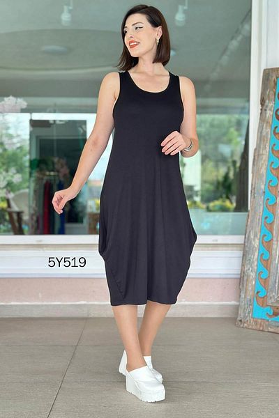 İnce Topuk Zero Sleeve Shalwar Dress 5Y519
