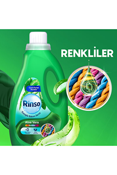 Rinso Sıvı Çamaşır Deterjanı Komple Bakım Serisi Aloe Vera Renkliler İçin 2.5 L x3
