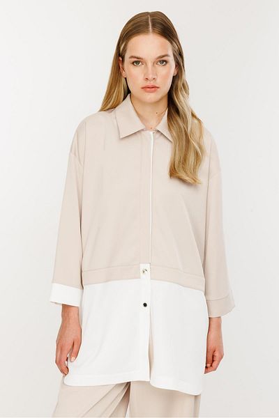 Ghisa Shirt Collar Suit Beige Ecru