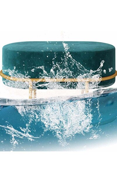 COOYA Modern Oval Footstool ,With Extra Anti-Slip Mat，Sturdy and Durable，Save Space，32x29x47 cm，