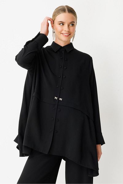 Ghisa Button Detailed Suit Black