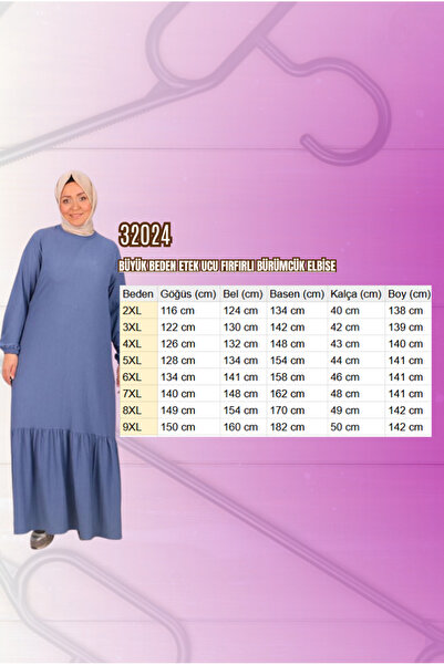 Eslina 32024 Plus Size Wrap Dress with Ruffled Hem - Beige