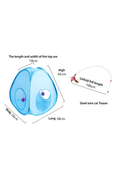 Yelajoy 13-Piece Folding Cat Tent, Indoor Interactive Play Area with Feather Toys for Kitty Kitten