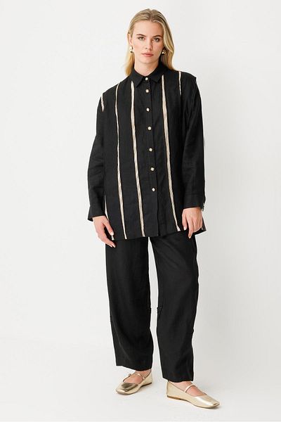 Ghisa Linen Suit Black