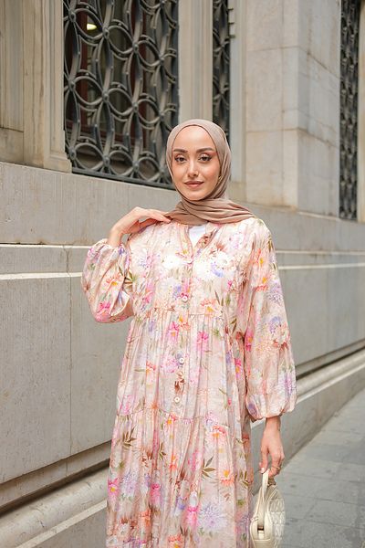 LOCCO Rochie de damă cu model lalele din nurcă