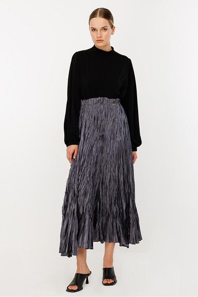 Ghisa Elastic Waist Skirt Anthracite