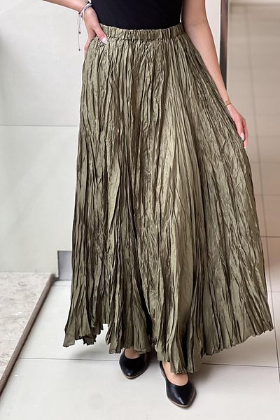 Mahal Crimped Satin Skirt