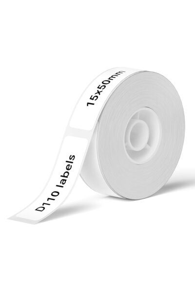 NiiMbot Thermal Label Paper 15×50mm, 125 Labels/Roll, White, Waterproof, for D11/D110 Label Printers