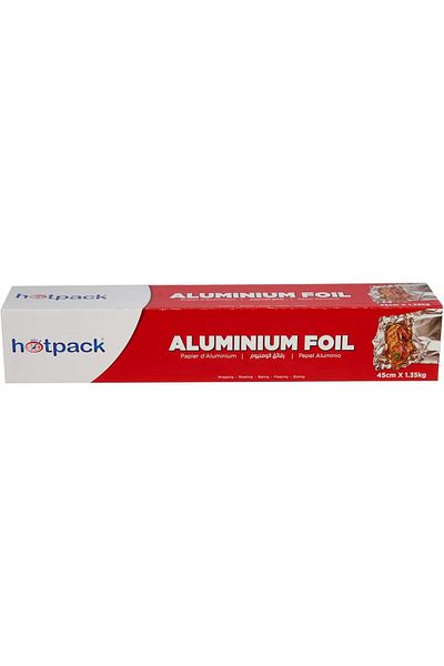 Hotpack Aluminium Foil Roll, 45cm Wide, 1.35 KG Gross Weight, Wide Heavy Duty for Catering & Roastin