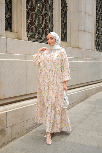 LOCCO Women's Floral Patterned Dress Green