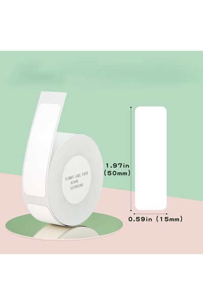 NiiMbot Thermal Label Paper 15×50mm, 125 Labels/Roll, White, Waterproof, for D11/D110 Label Printers