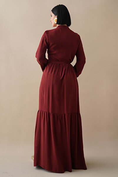 InStyle Viscose Tile Dress with Punt on the Front