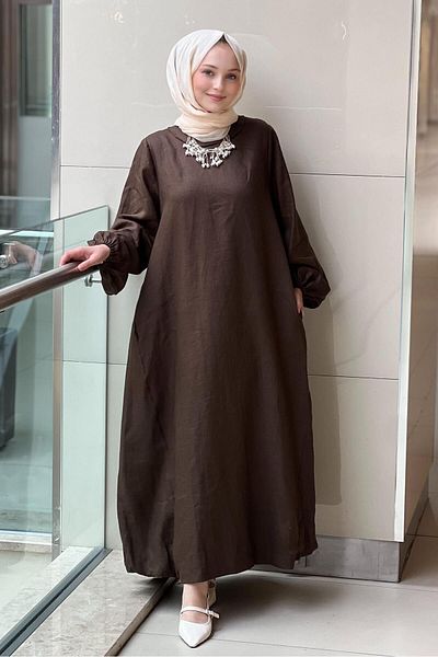 Ghisa Linen Dress with Back Zipper Pocket