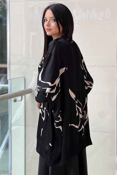 Ghisa Chain Pattern Sleeves Buttoned Knitwear Tunic