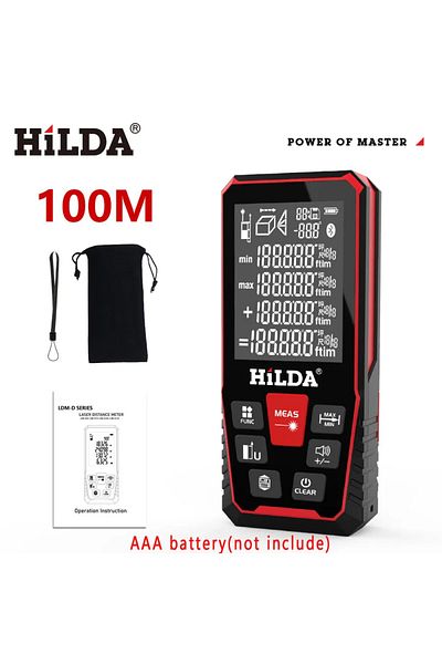 Choice4 جهاز قياس المسافة بالليزر CJ368 HILDA 100 متر، 50 متر/100 متر/120 متر، مقياس احترافي، جهاز قياس المسافة بالليزر، مسطرة