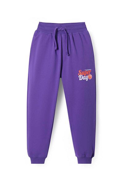 Pine kids Pine Kids Knit Full Length Lounge Pants with Text Print - Purple