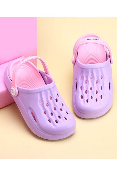 Pine kids قباقيب صنوبر للأطفال بحزام خلفي - بنفسجي ووردي