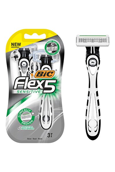 Bic Disposable razor with 5 blades, FLEX 5 Sensitive, Pack of 3