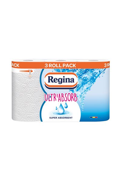 Regina Ultr'Absorb FSC paper towel, 3 rolls, 3 layers
