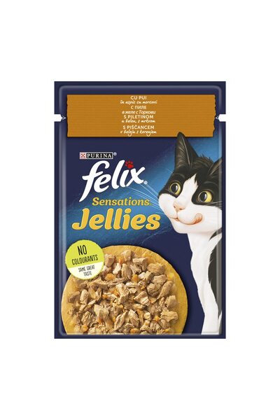 FELIX Sensations Wet Cat Food Chicken with Carrot in Aspic, 85g