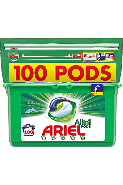 Ariel Detergent capsule All in One PODS Mountain Spring, 100 spalari
