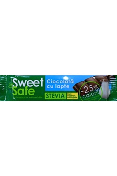 Sweet&Safe Ciocolata cu lapte Sweet & Safe cu indulcitor din stevia 25 g