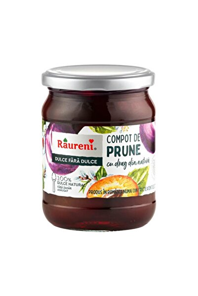 Raureni Compot de prune fara zahar Raureni, 520 g