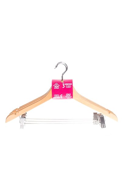 Maison D'Amelie Set x3 umerase din lemn si clips metalic, 44.5x24 cm