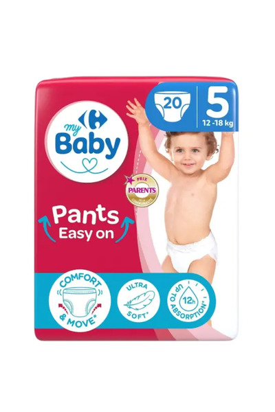 Carrefour Baby Scutece bebe Carrefour Baby Pants nr 5, 12-18 kg, 20 buc